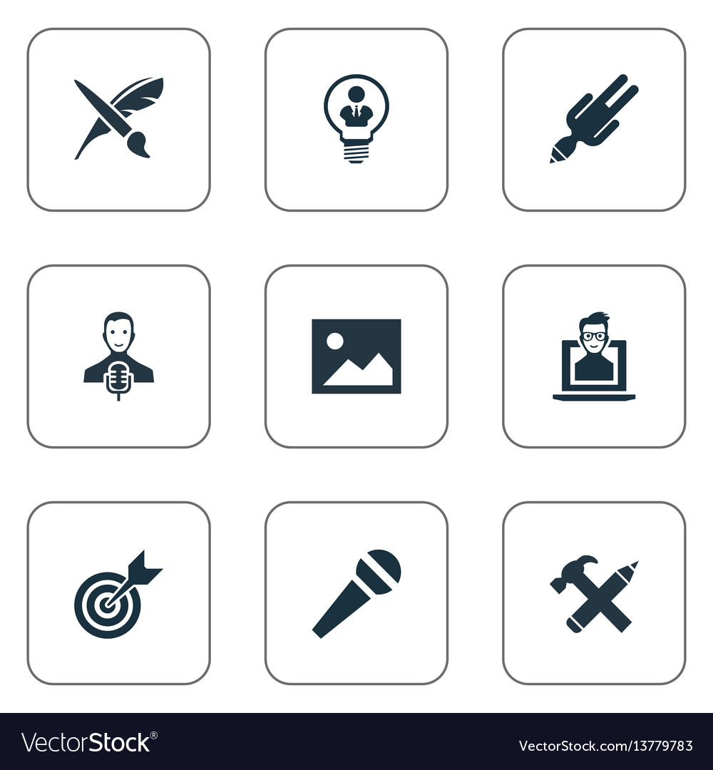 Set of simple visual art icons
