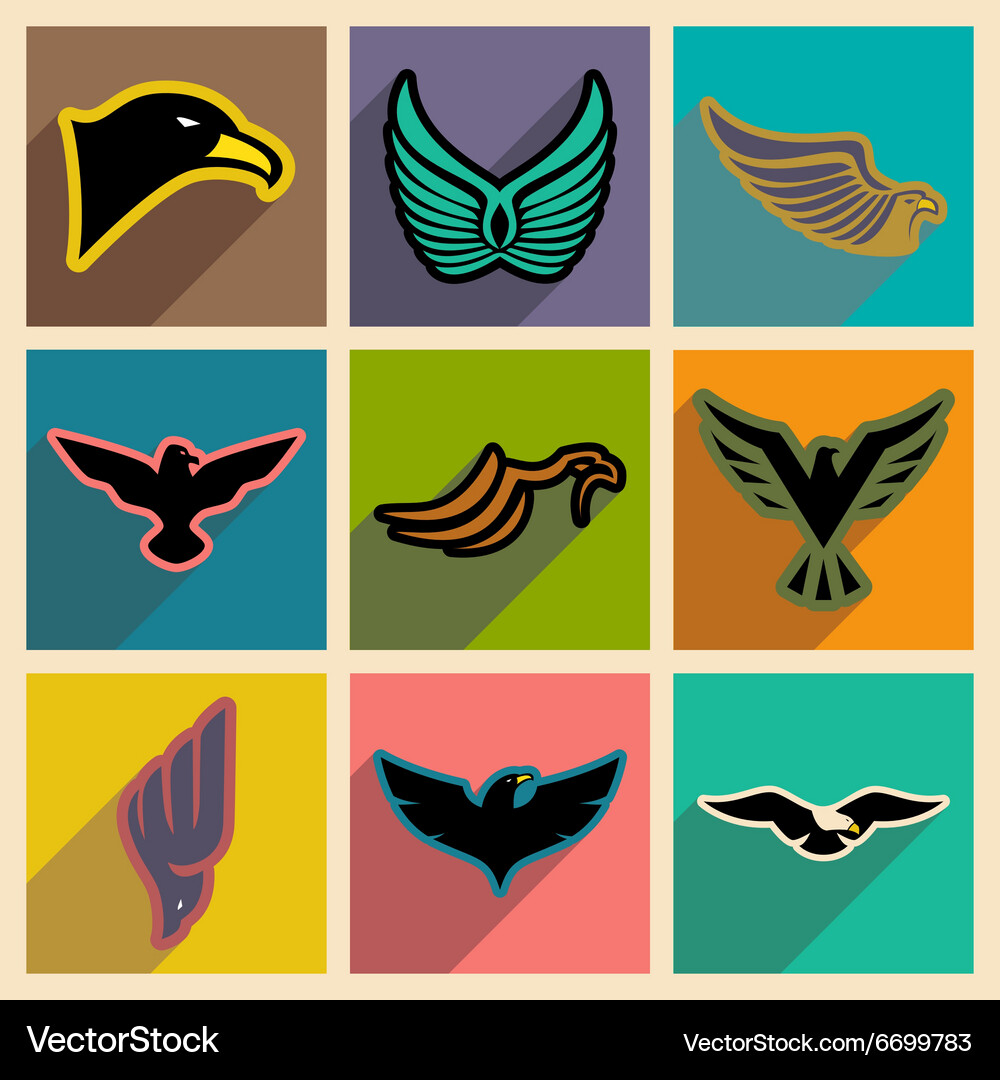 Stylish set eagles Royalty Free Vector Image - VectorStock