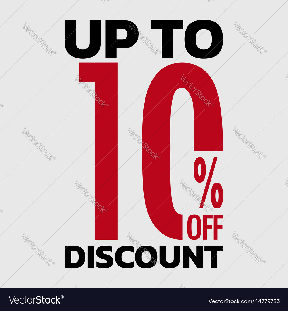 Up to 10 percentage off sale Royalty Free Vector Image