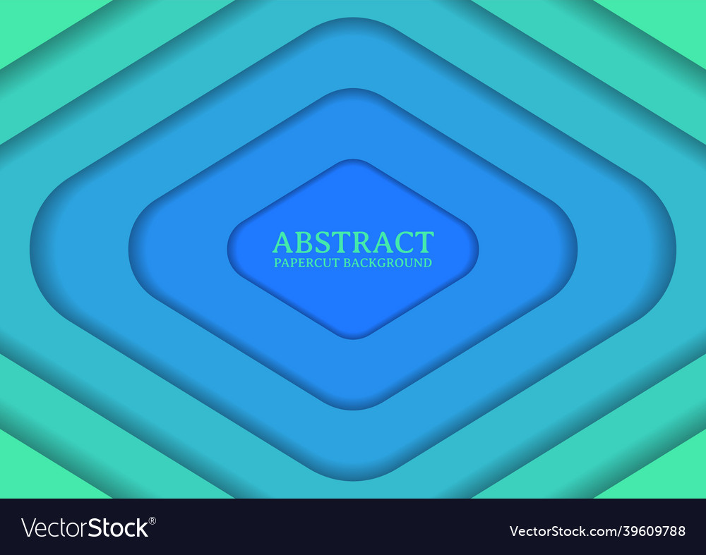 Abstract rectangle papercut design background vector image Abstract rectangle papercut design background