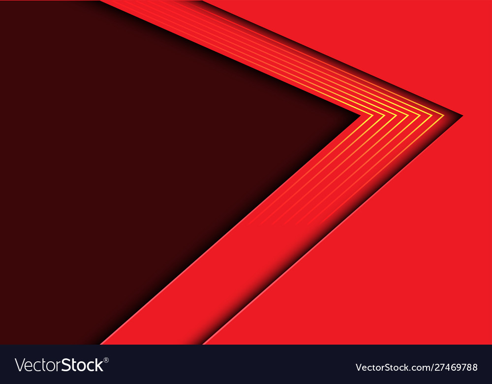 Abstract red arrow yellow lines light with blank