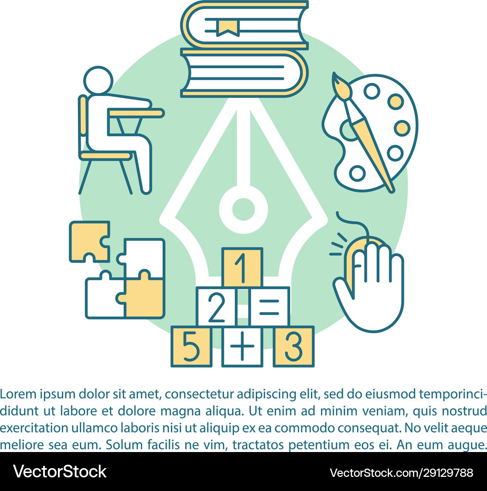 Program Article After school program article page template Vector Image