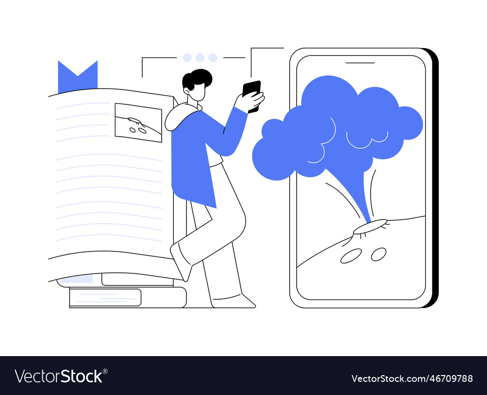Augmented reality book abstract concept Royalty Free Vector