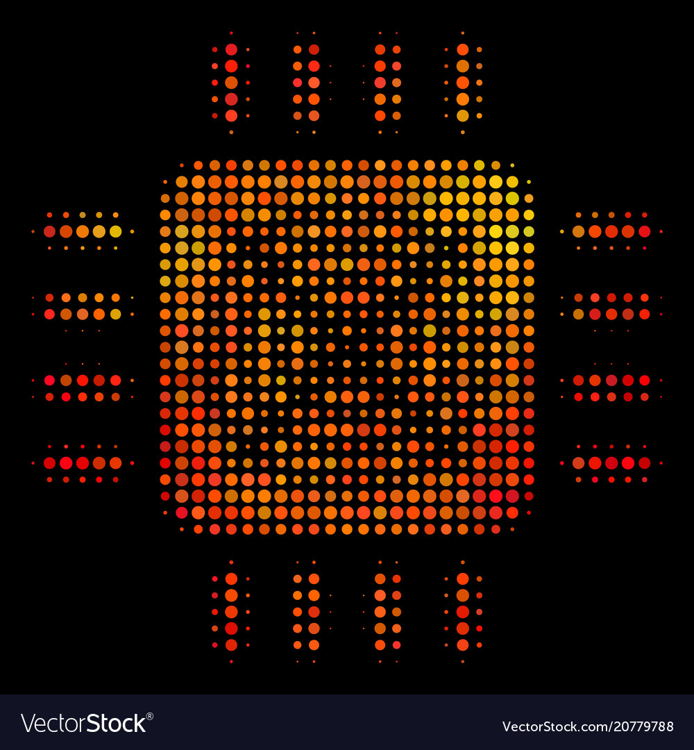 Bright dot asic processor icon Vector Image Bright dot asic processor icon