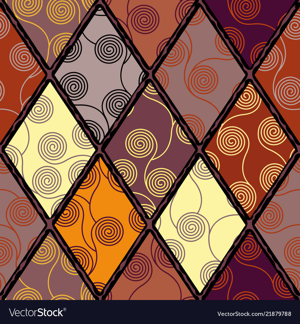 Curly waves pattern in art nouveau style