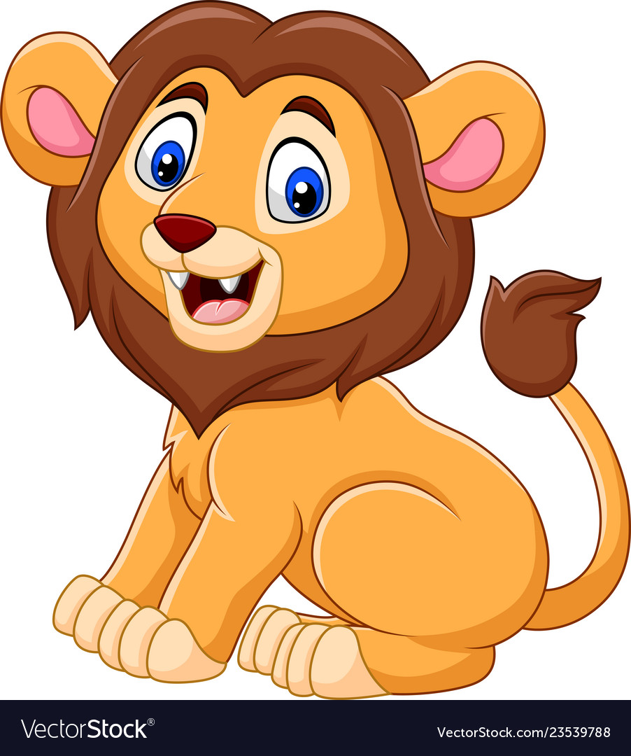 Download Cute baby lion cartoon Royalty Free Vector Image