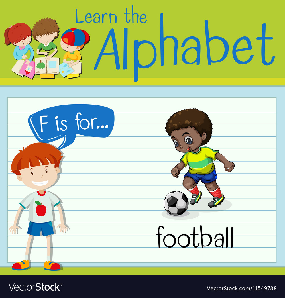 Flashcard letter f is for football