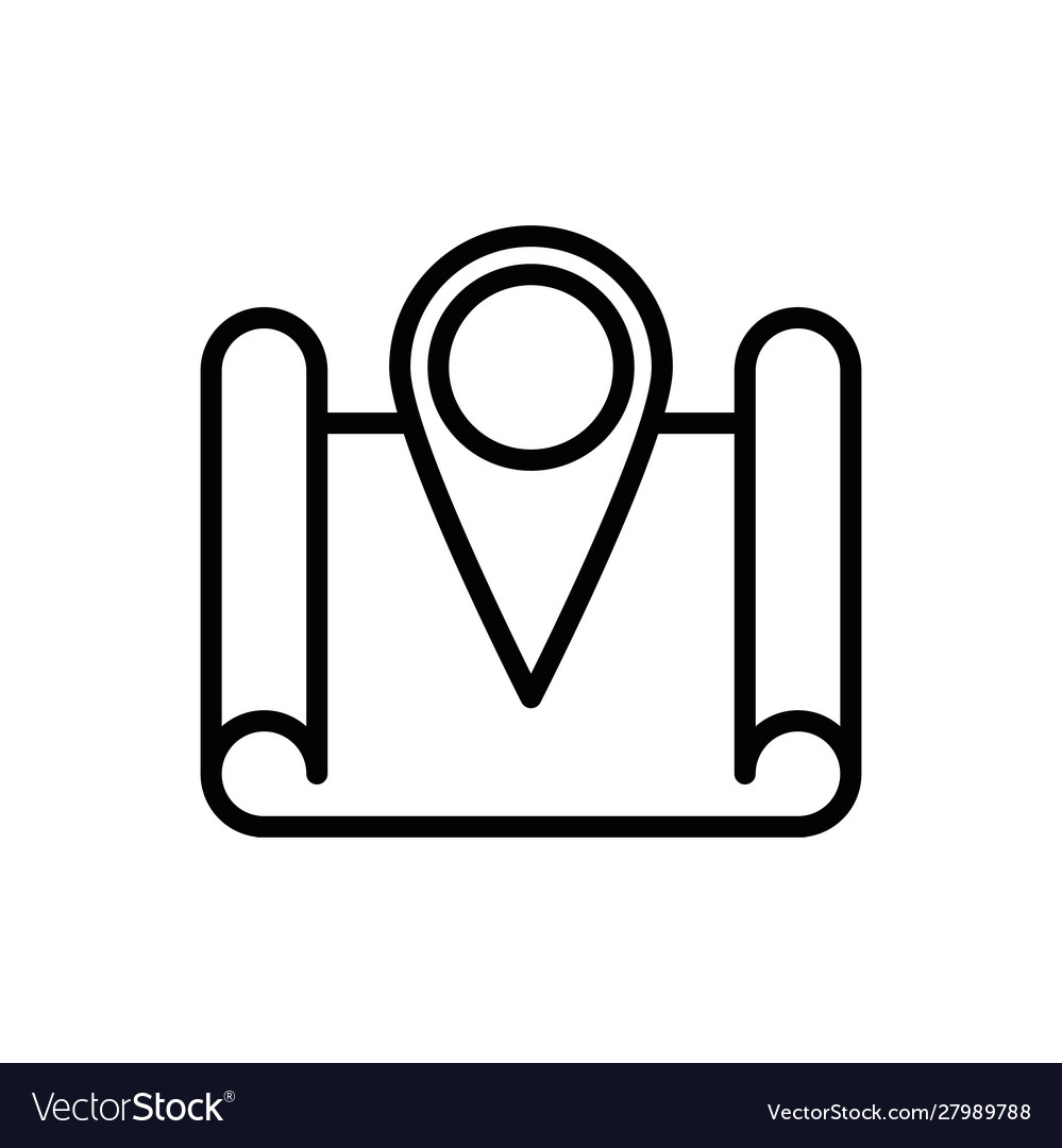 Isolated gps mark and map line design