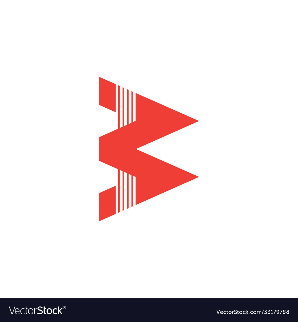 Letter b simple stripes geometric logo