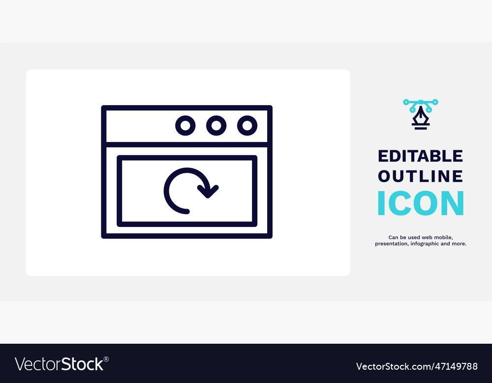 Reload webpage icon thin line Vector Image Reload webpage icon thin line