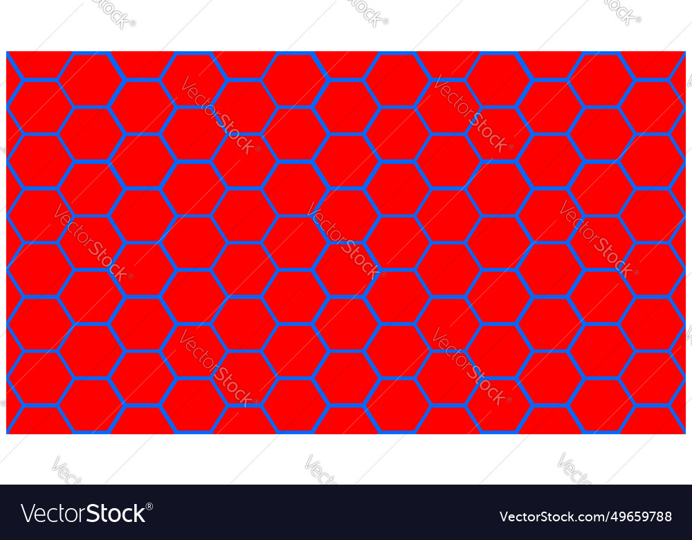 Seamless pattern with hexagons in red and blue vector image Seamless pattern with hexagons in red and blue