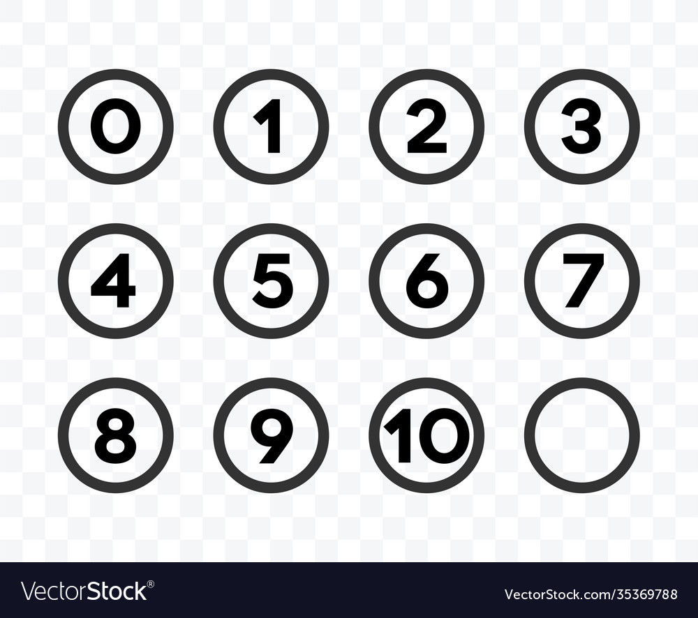 Set number in circle flat design style