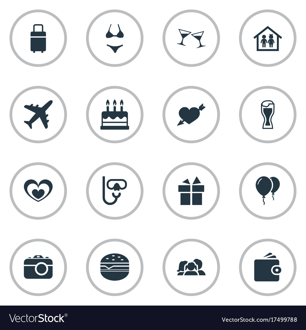 Set of simple icons element