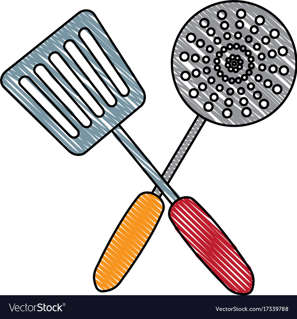 Skimmer and spatula icon Royalty Free Vector Image