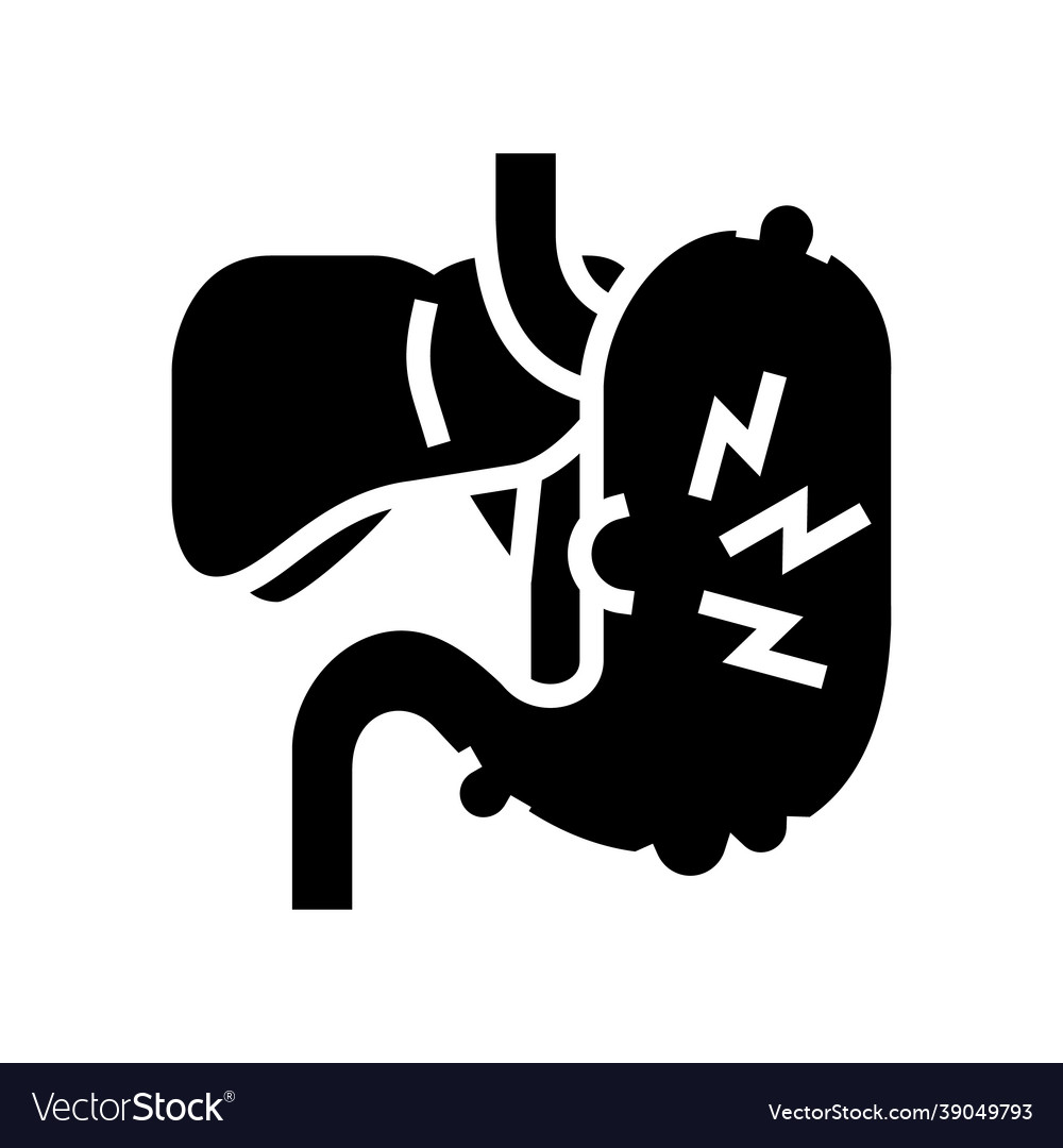 Abdominal pain hepatitis glyph icon