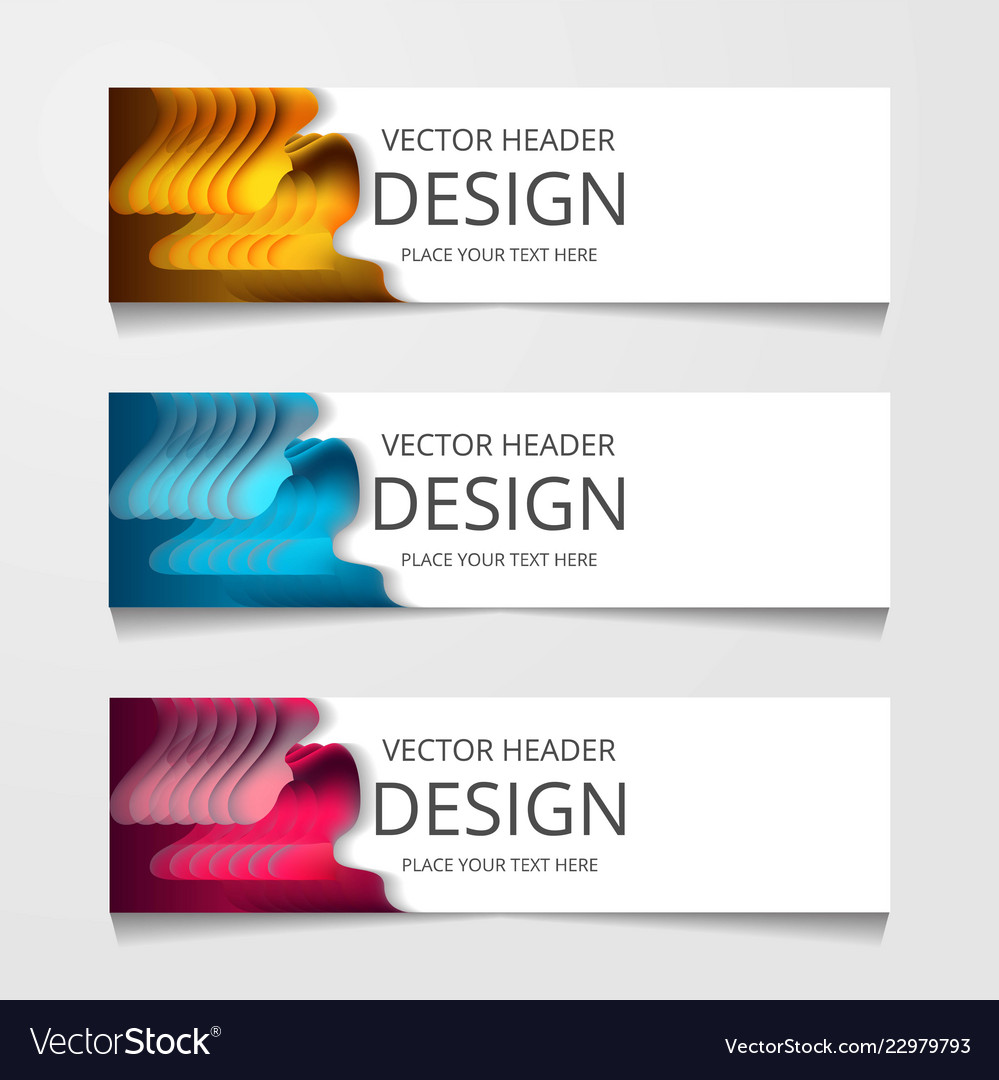 Abstract design banner web template with three vector image Abstract design banner web template with three