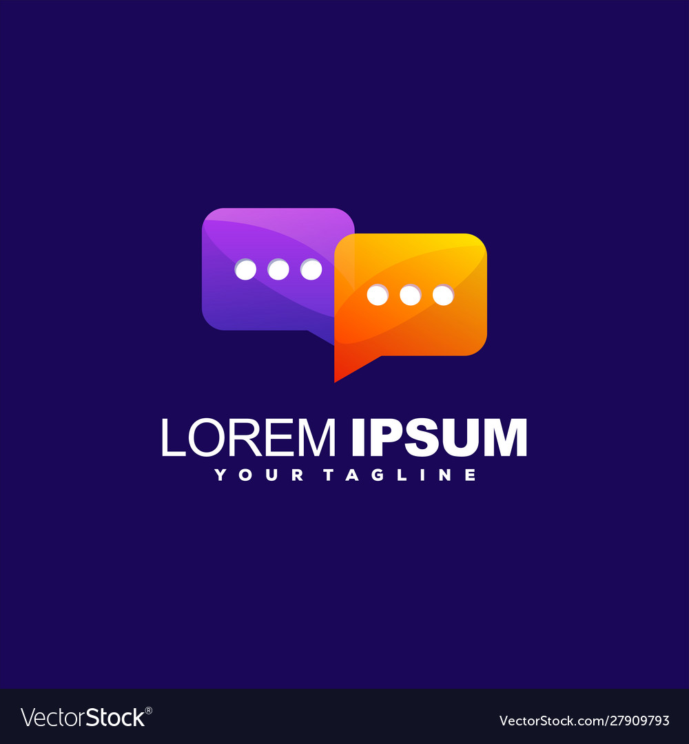 Awesome chat gradient logo design