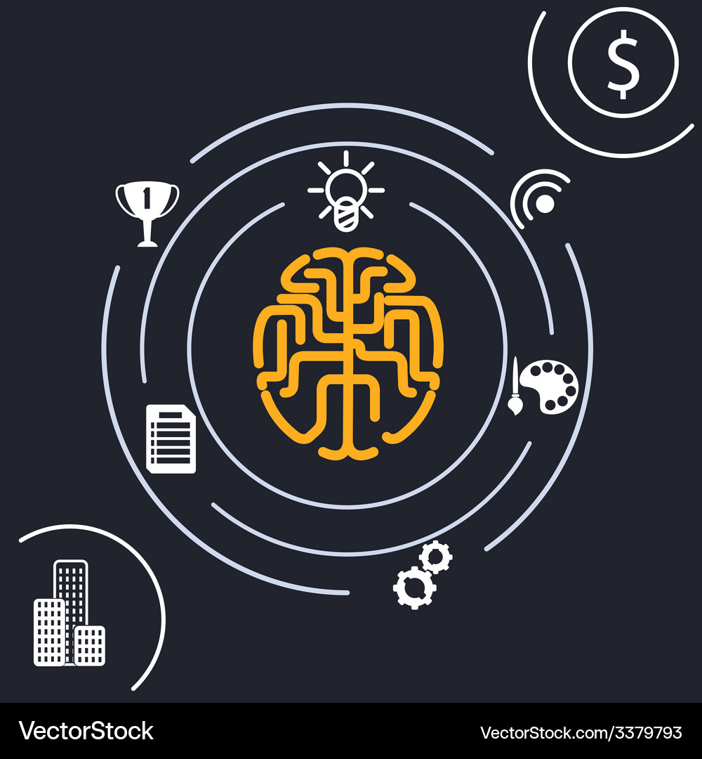 Brain analysis idea Royalty Free Vector Image - VectorStock