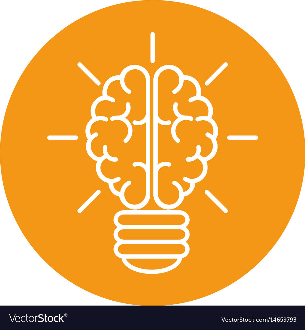 Brain bulb icon