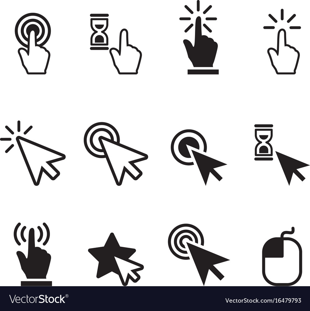 Click icon set Royalty Free Vector Image - VectorStock