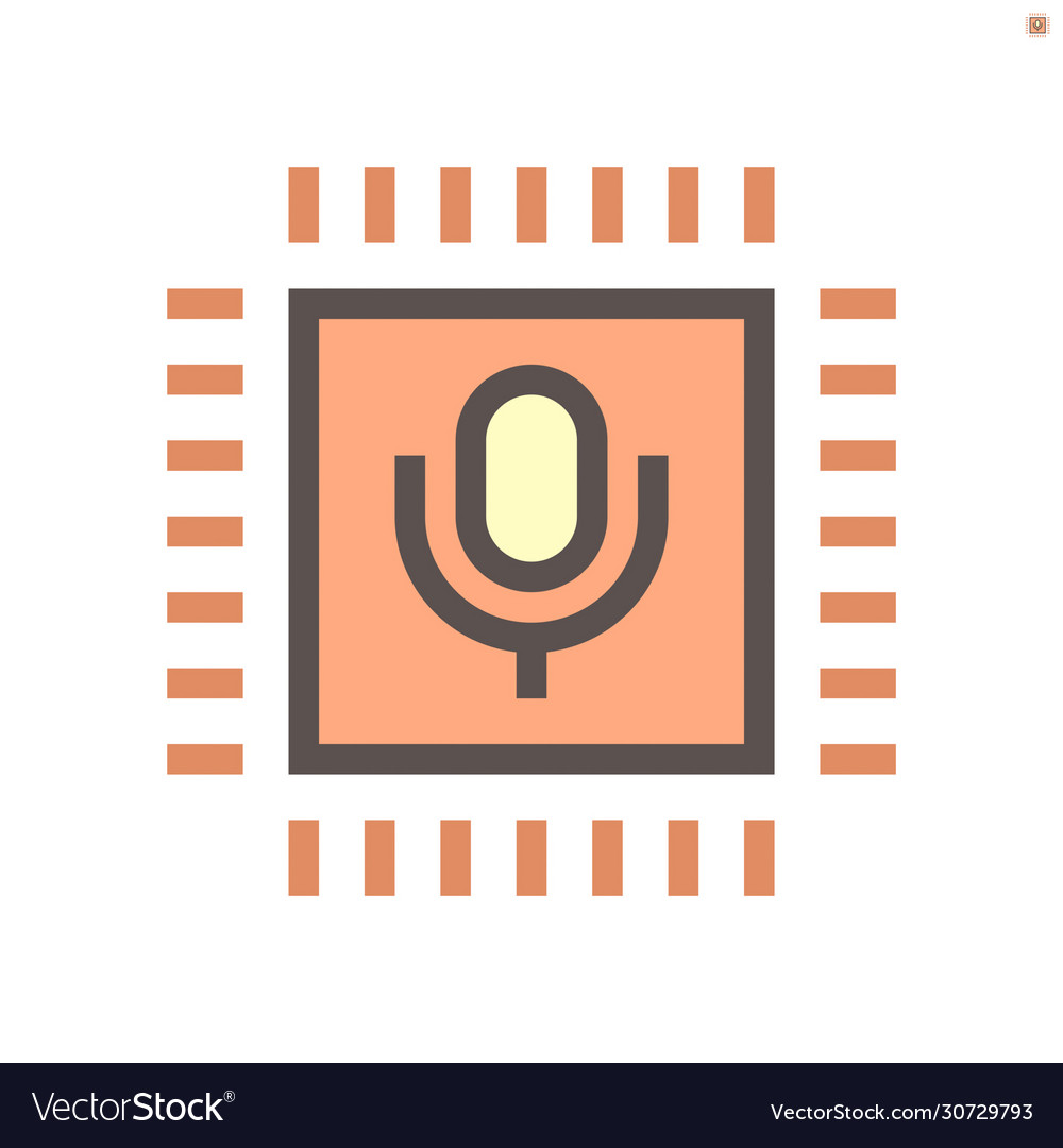 Computer chip processor and voice control vector image Computer chip processor and voice control