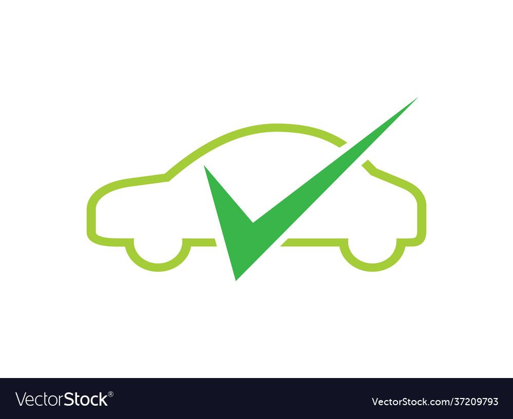 Creative car check mark logo design symbol