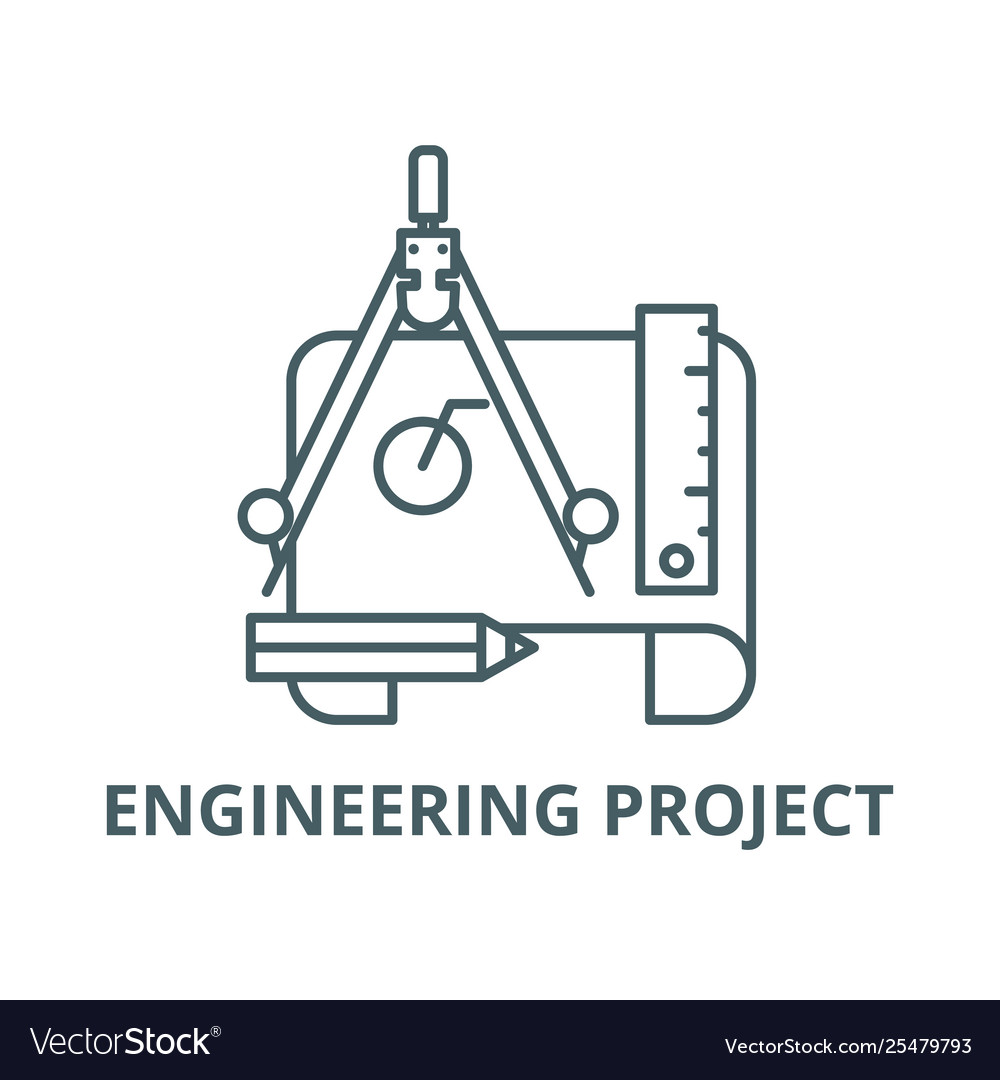 Engineering project line icon linear