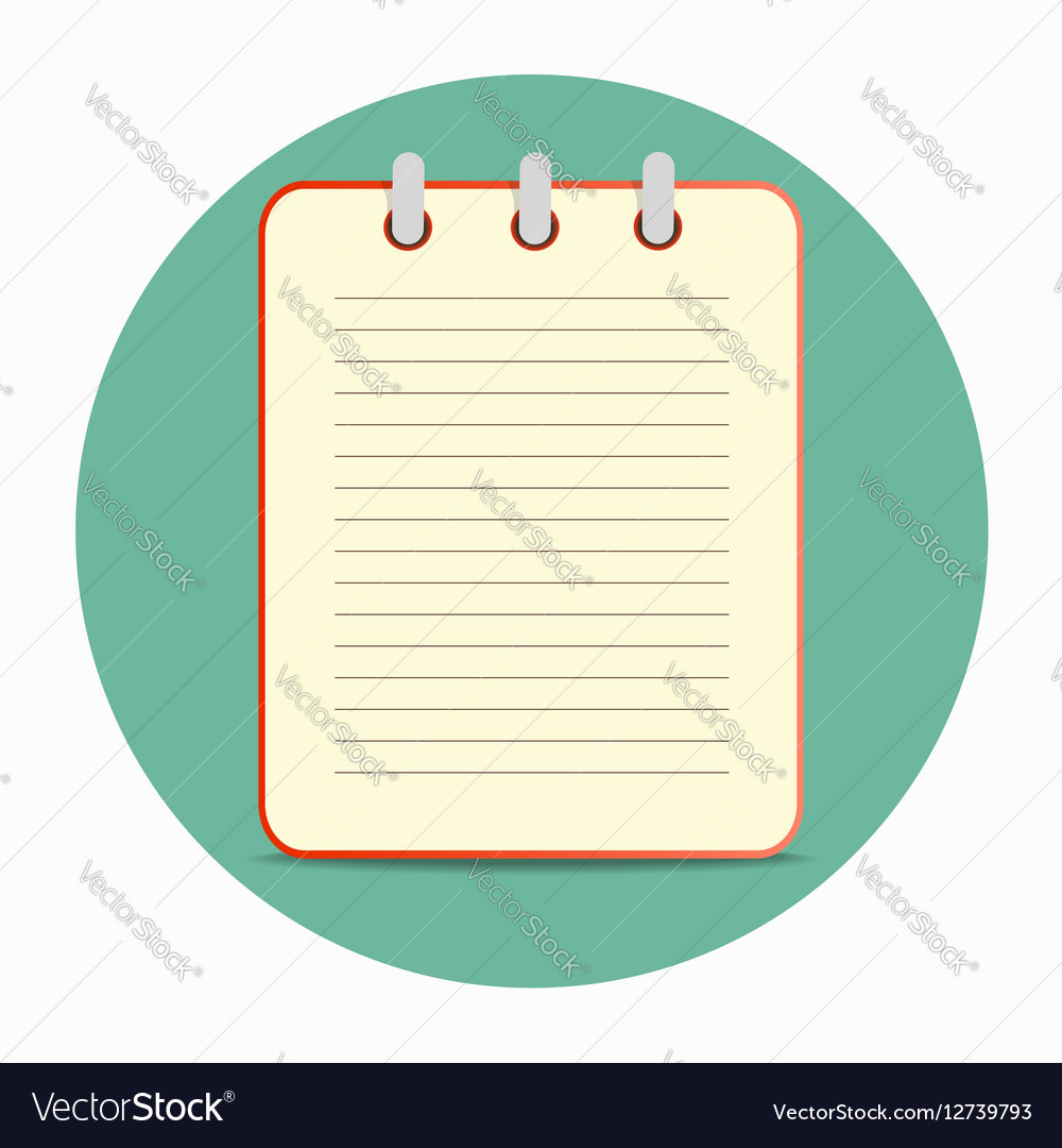 Flat template red notepad