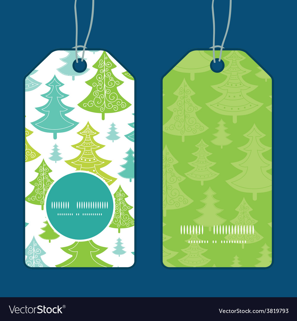 Holiday christmas trees vertical round