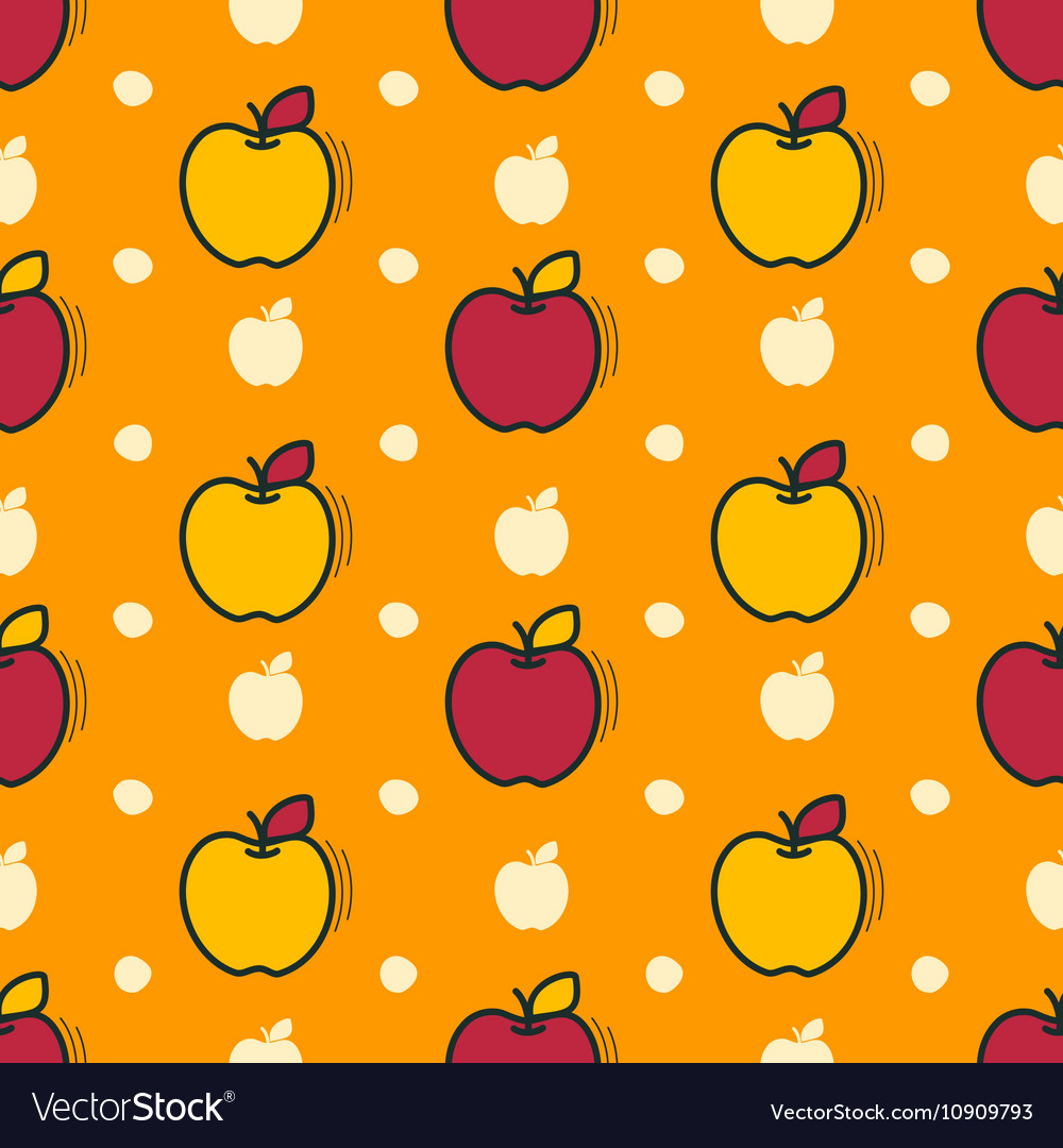 Seamless pattern with apples