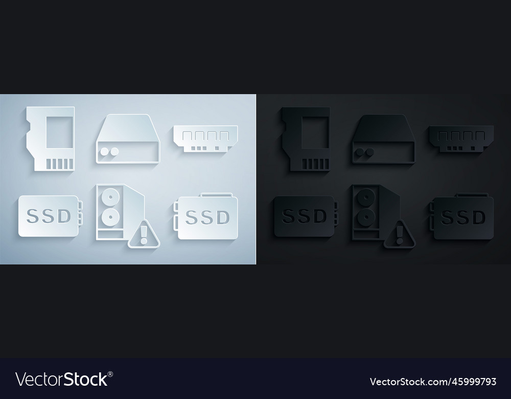Set-Fall von Computer ram zufälligen Zugriff Speicher Vector Image Set-Fall von Computer ram zufälligen Zugriff Speicher