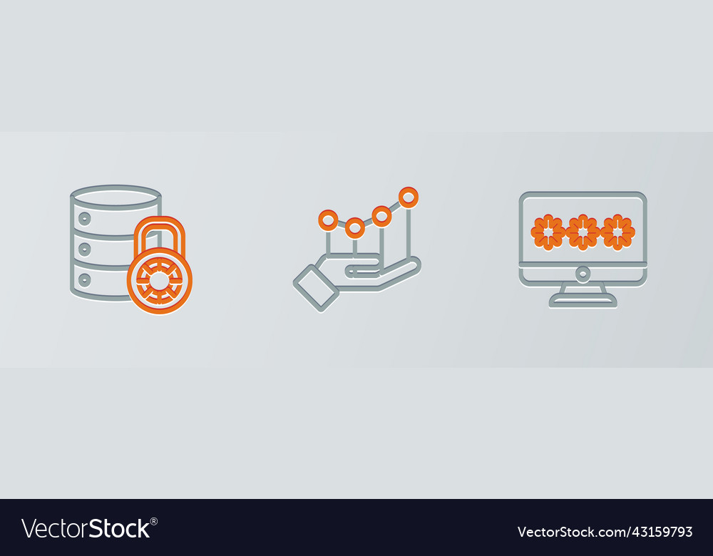 Set line monitor with password server security vector image Set line monitor with password server security