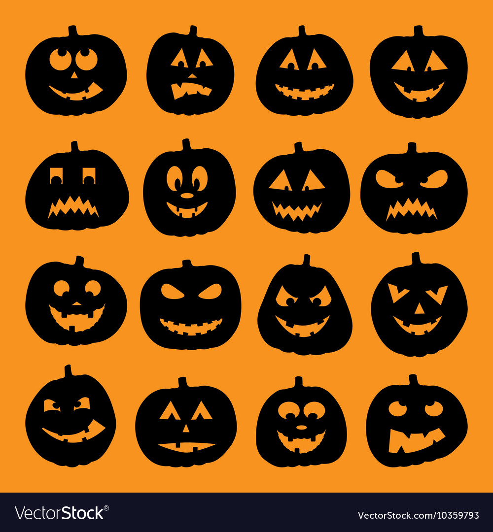 Set of 16 halloween pumpkins