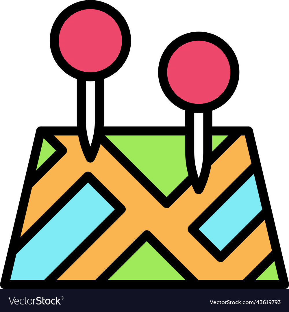 Two pins on map icon location and navigation