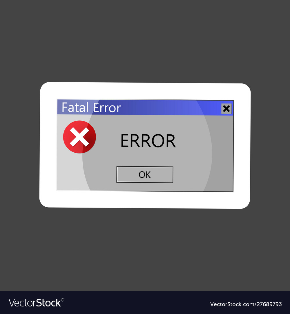 Warning message about an error in operating Vector Image