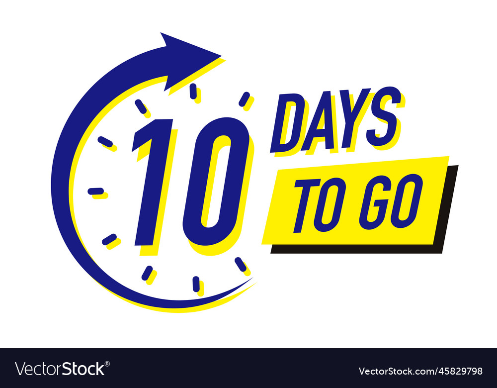 10 days to go timer symbol color style