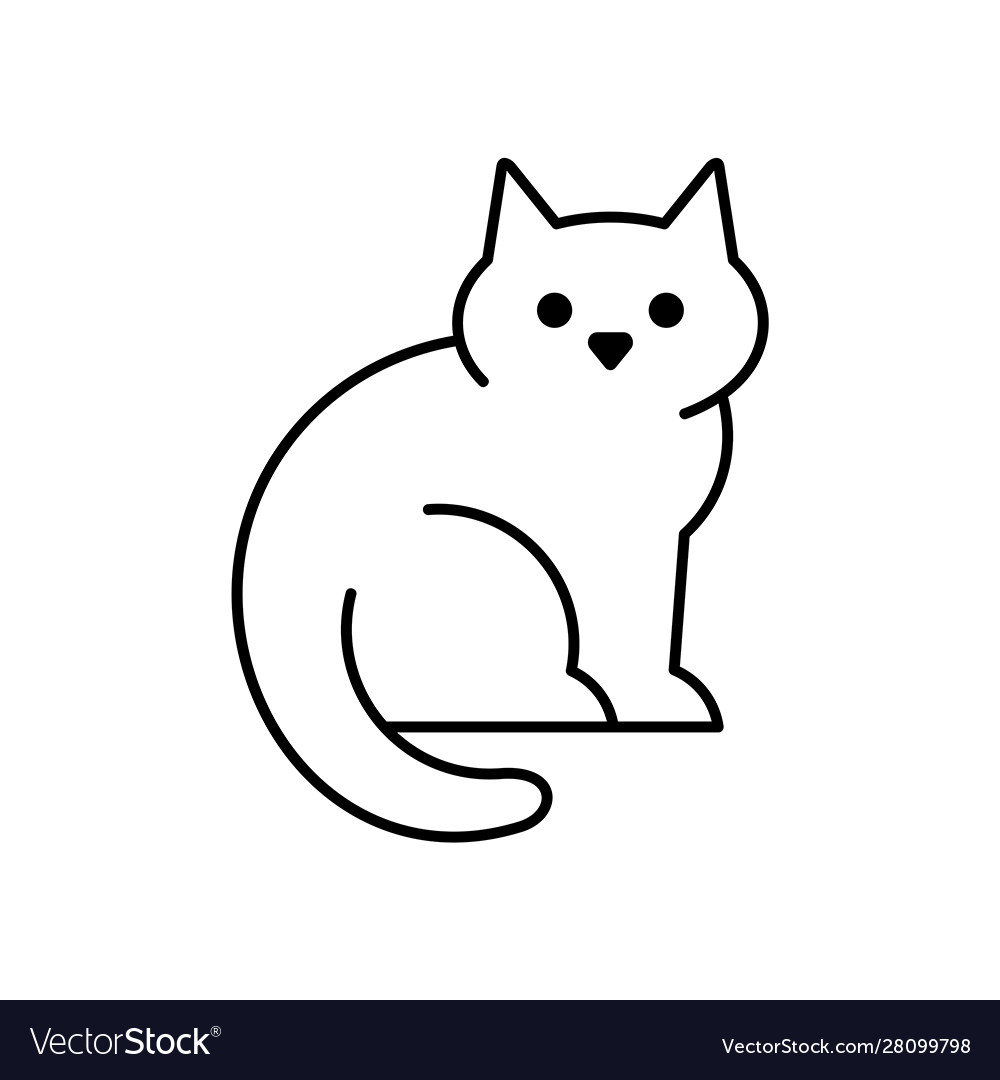 Cat line and glyph icon. Animal vector illustration isolated on