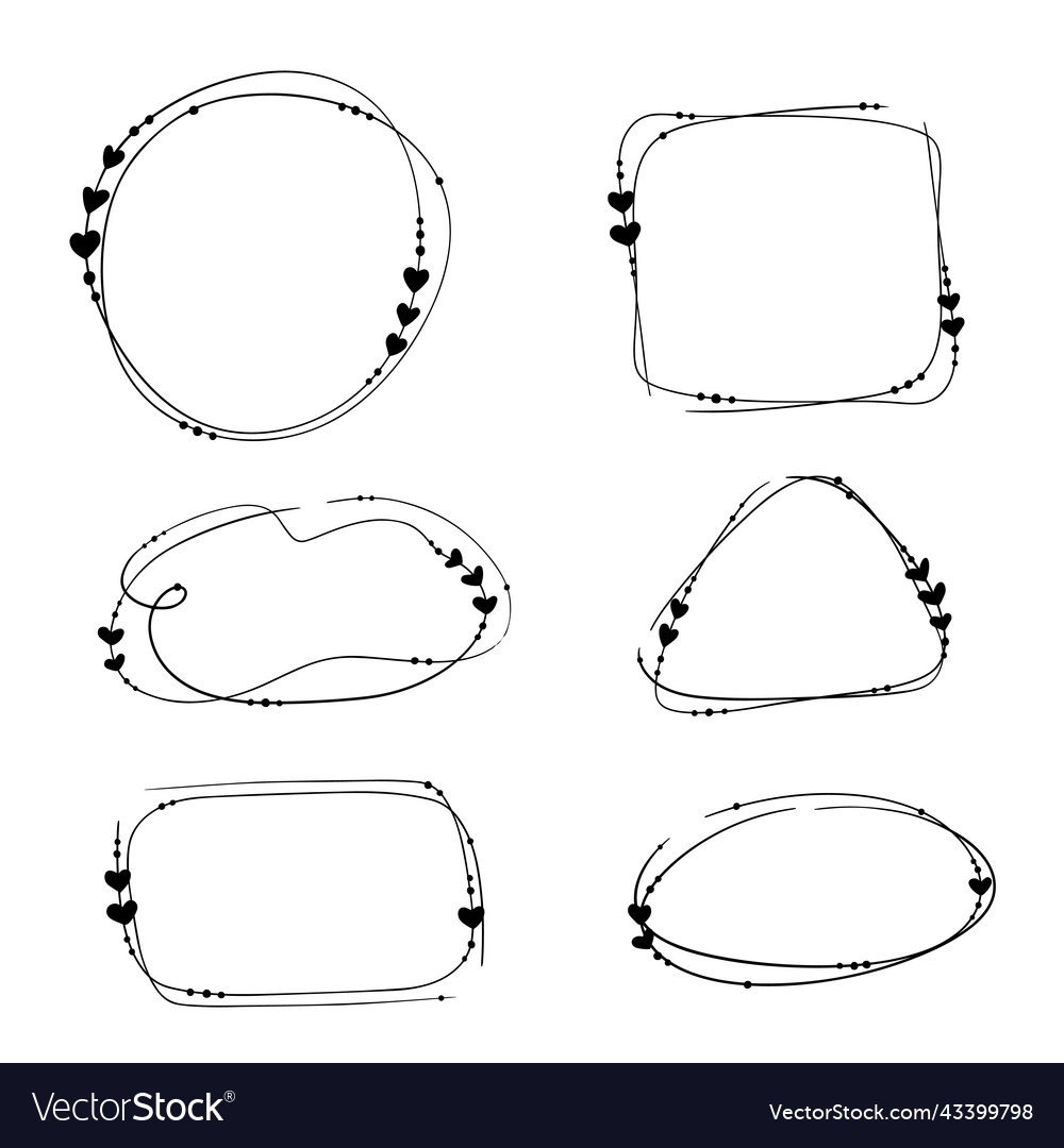Collection frame element for design creation vector image Collection frame element for design creation