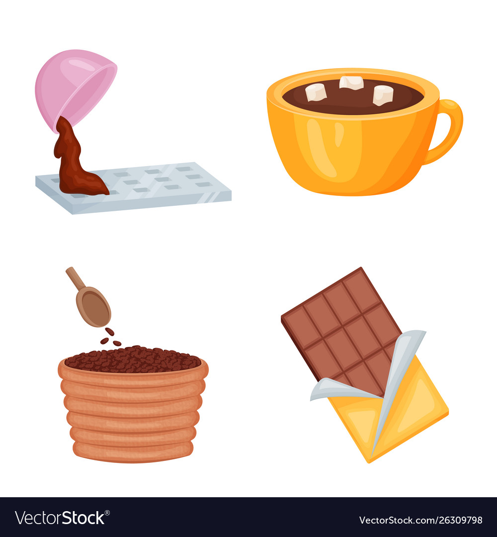 Design cocoa and beans sign set