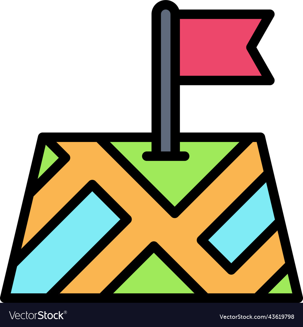 Flagge auf der Karte Ikone Lage und Navigation
