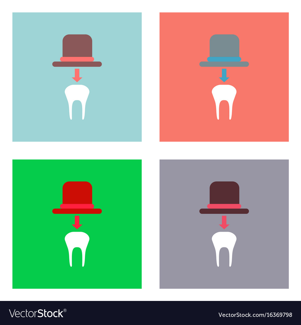 Flat icon design collection dental crown