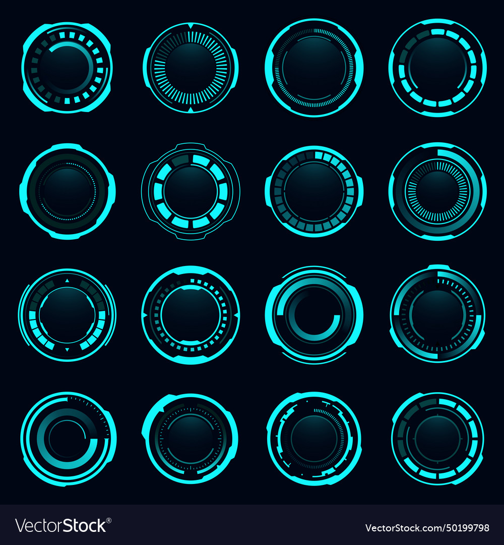 Hi-tech loading hud futuristic cyberpunk style vector image Hi-tech loading hud futuristic cyberpunk style