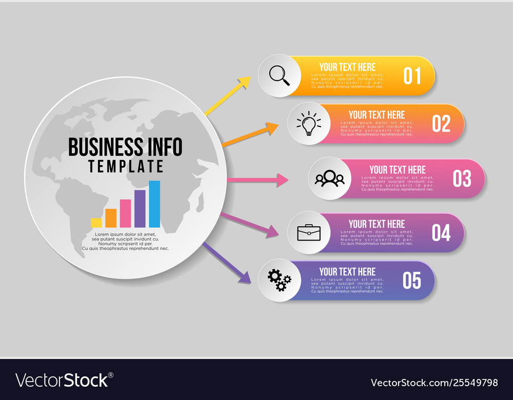 Infografische Designvorlage mit Optionen Schritten vector image Infografische Designvorlage mit Optionen Schritten