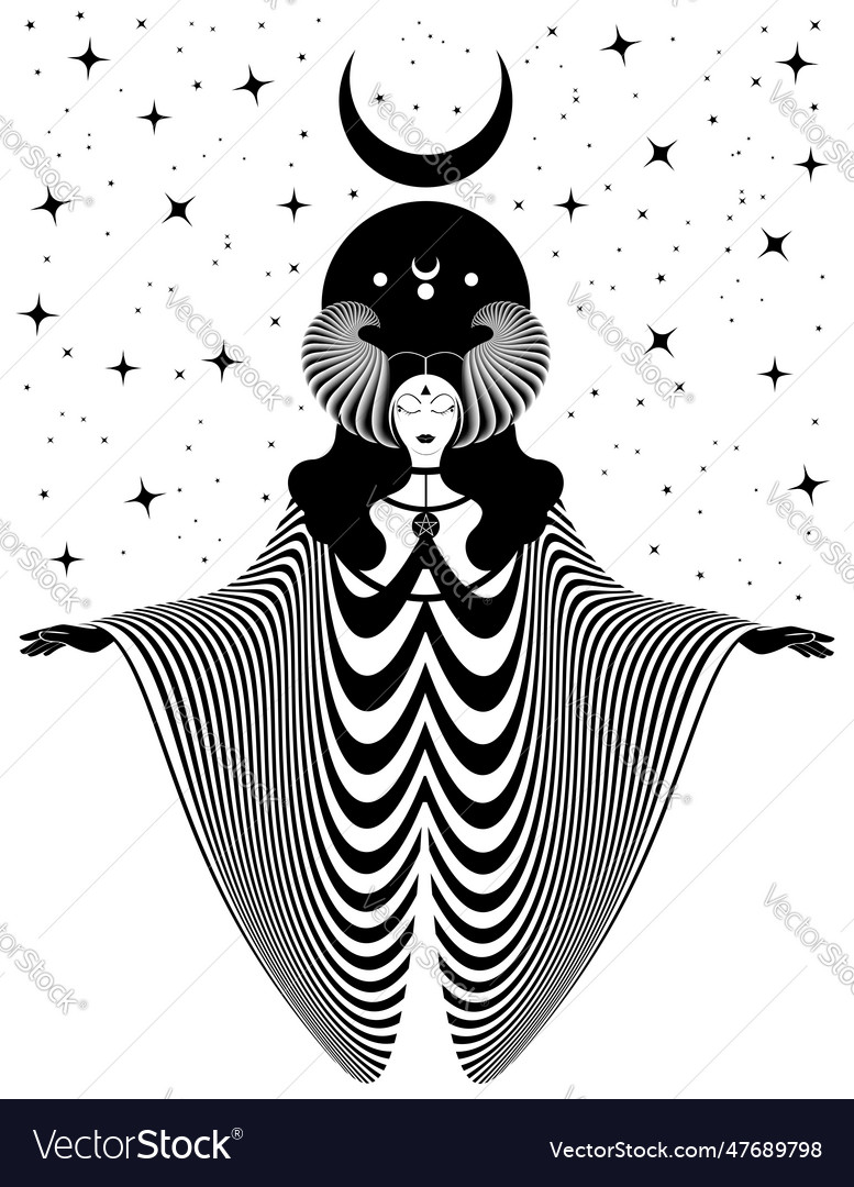 Magical celtic goddess priestess gothic woman Vector Image