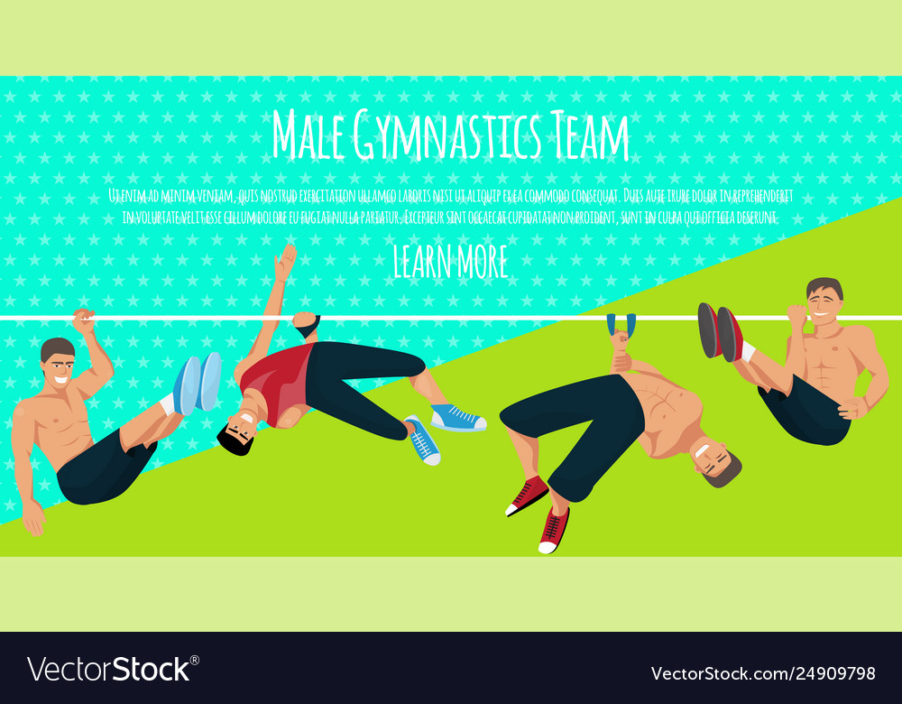 Male gymnastics team banner