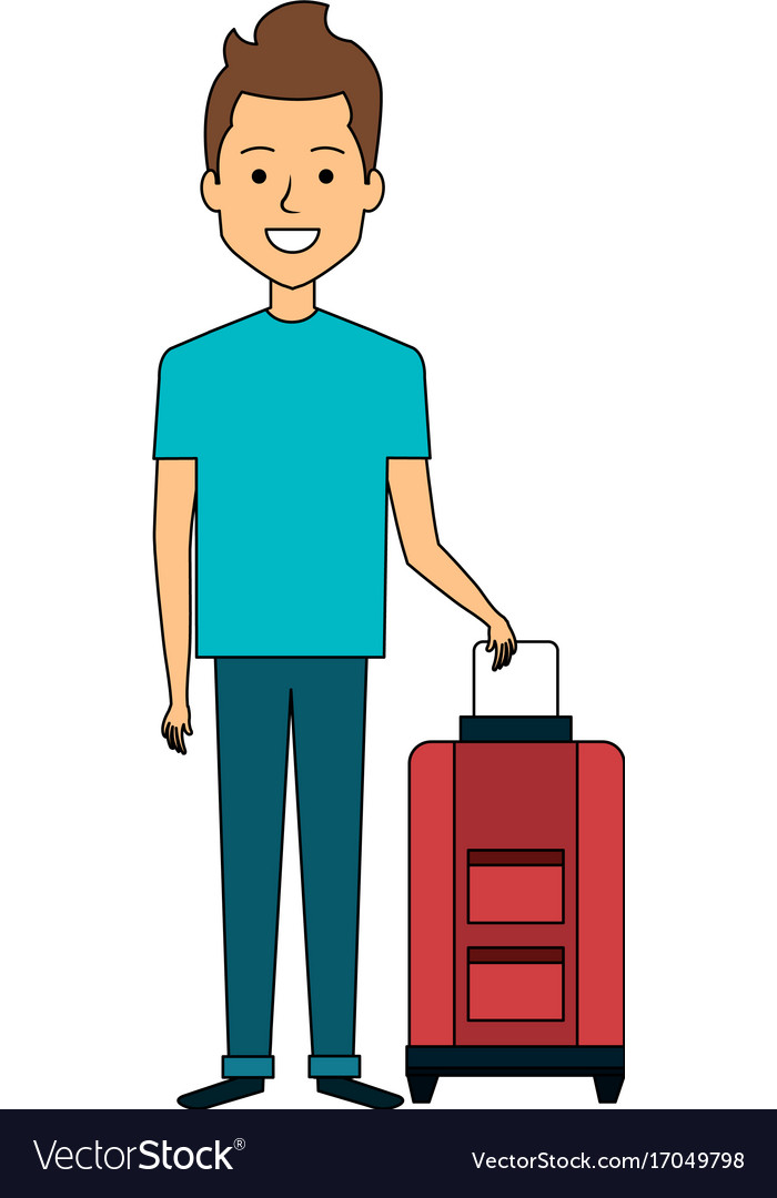 Man with suitcase character