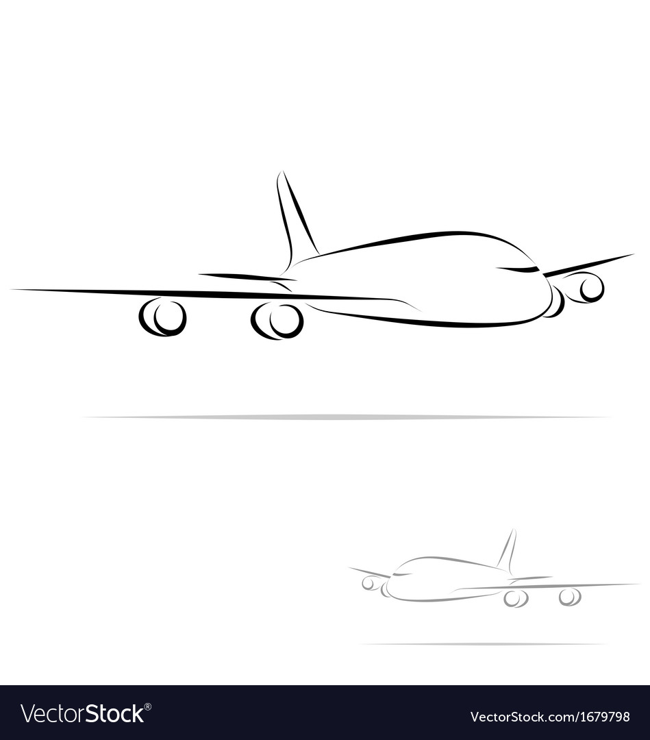 Minimalist Airplane Outline