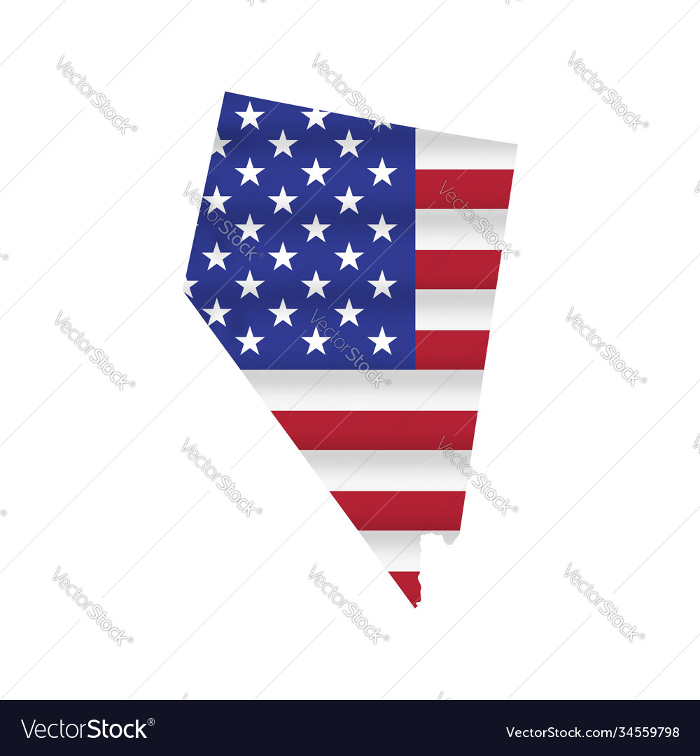 Nevada us state flag map isolated