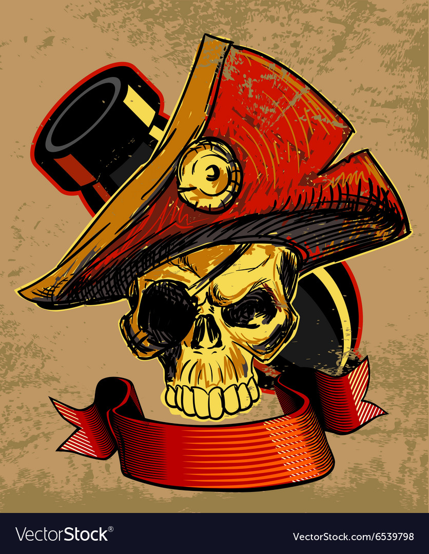pirates skull doodle royalty