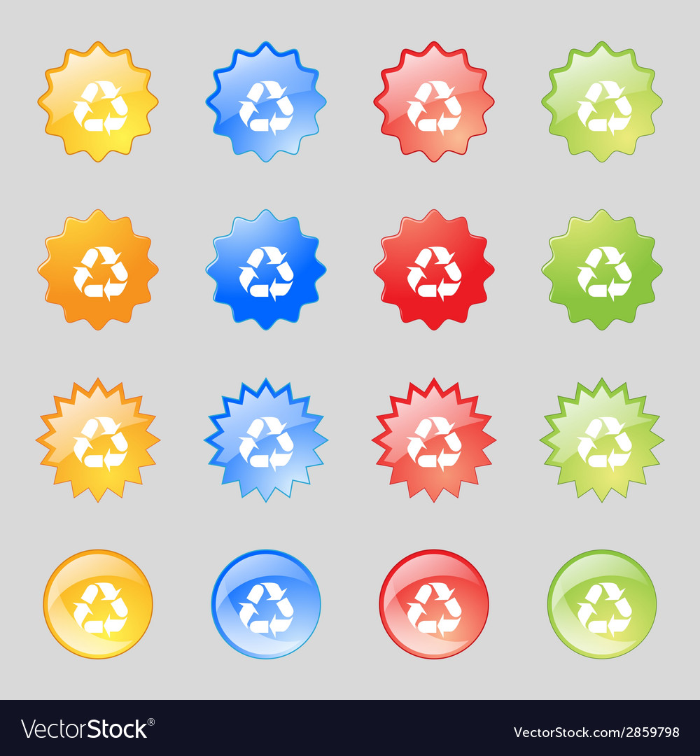 Processing icon flat modern set colourful web